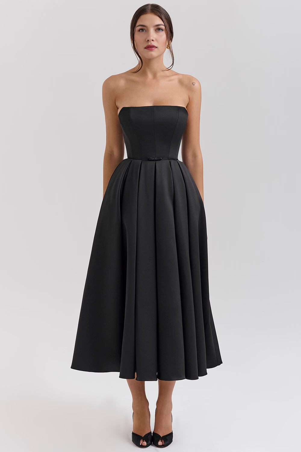 Marivelle – Strapless pleated – Midi dress