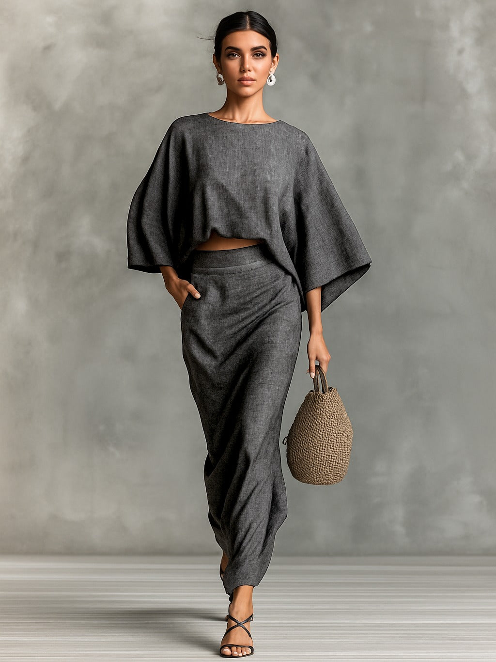 Leravelle – Draped elegance – Two-piece set